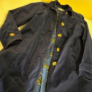 BODEN navy blue Heritage Velvet Coat Sz 8